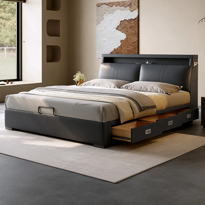 Modern simple multi-functional leather bed master bedroom high-end double
Modern simple multi-functional leather bed master bedroom high-end double