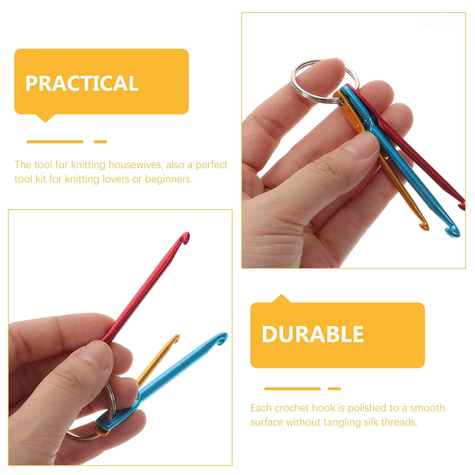 Aluminum Crochet Hooks Keychain Portable Knitting Tools Set Yarn Needles Long Metal Smooth Surface No Tangle DIY Weaving
Aluminum Crochet Hooks Keychain Portable Knitting Tools Set Yarn Needles Long Metal Smooth Surface No Tangle DIY Weaving