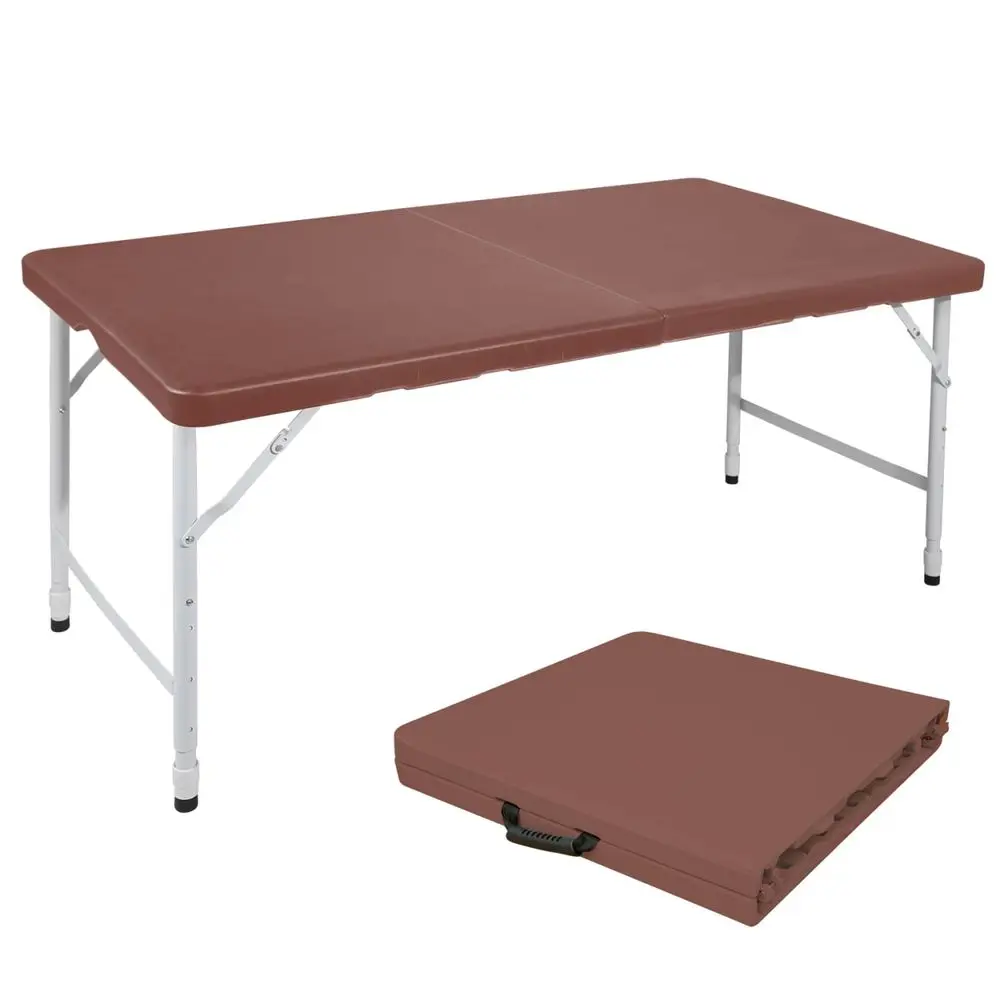 4T Portable olding Table, old-in-Hal Utility Table with Height Adjustable, Heavy Duty Plastic Picnic Table with Carrying Handle
4T Portable olding Table, old-in-Hal Utility Table with Height Adjustable, Heavy Duty Plastic Picnic Table with Carrying Handle