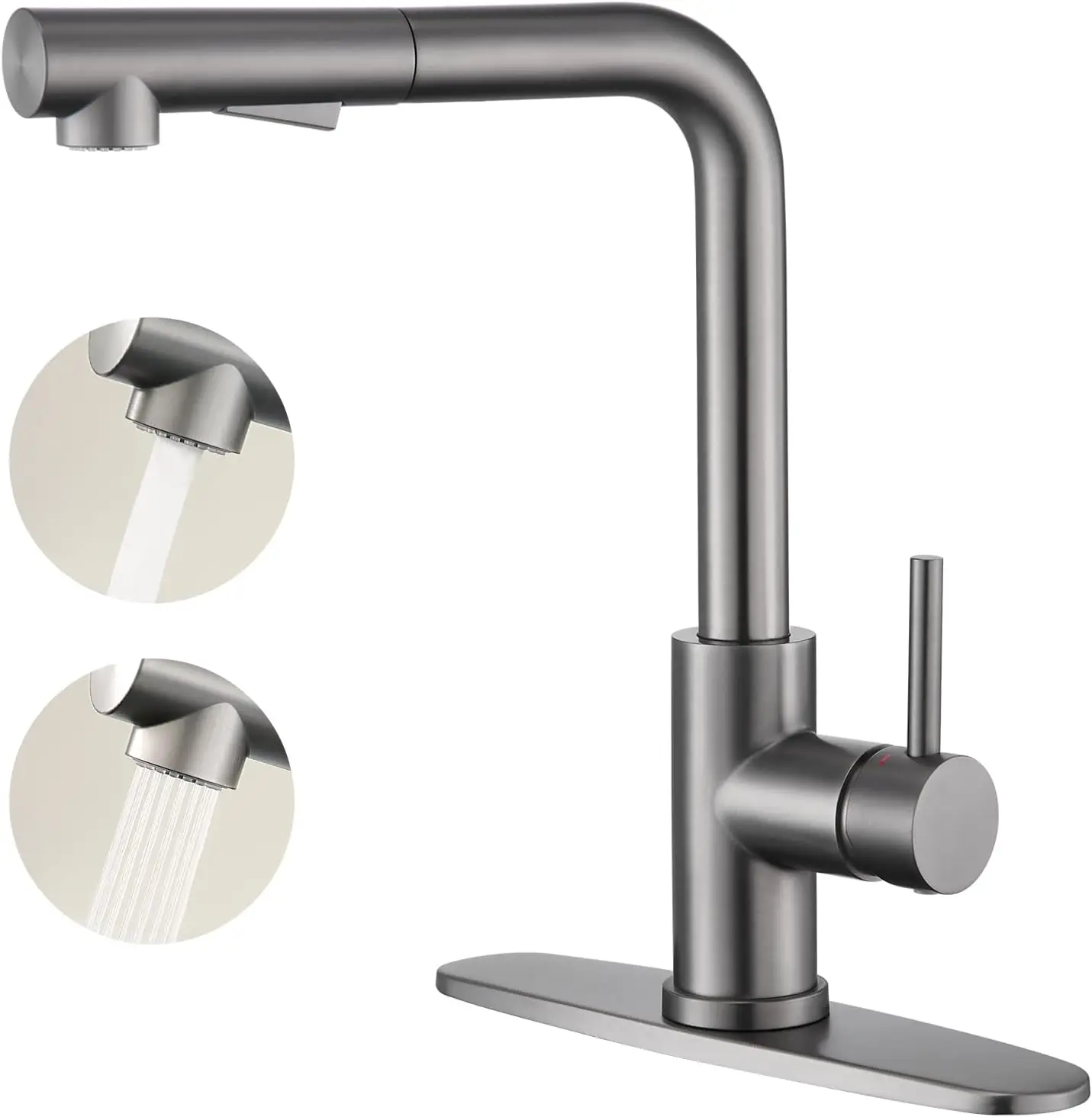 Kitchen Faucets, Grey Kitchen Faucet with Pull Down Sprayer,Stainless Steel Kitchen Faucet 3 Hole,Single Handle Bar Sink Fa
Kitchen Faucets, Grey Kitchen Faucet with Pull Down Sprayer,Stainless Steel Kitchen Faucet 3 Hole,Single Handle Bar Sink Fa
