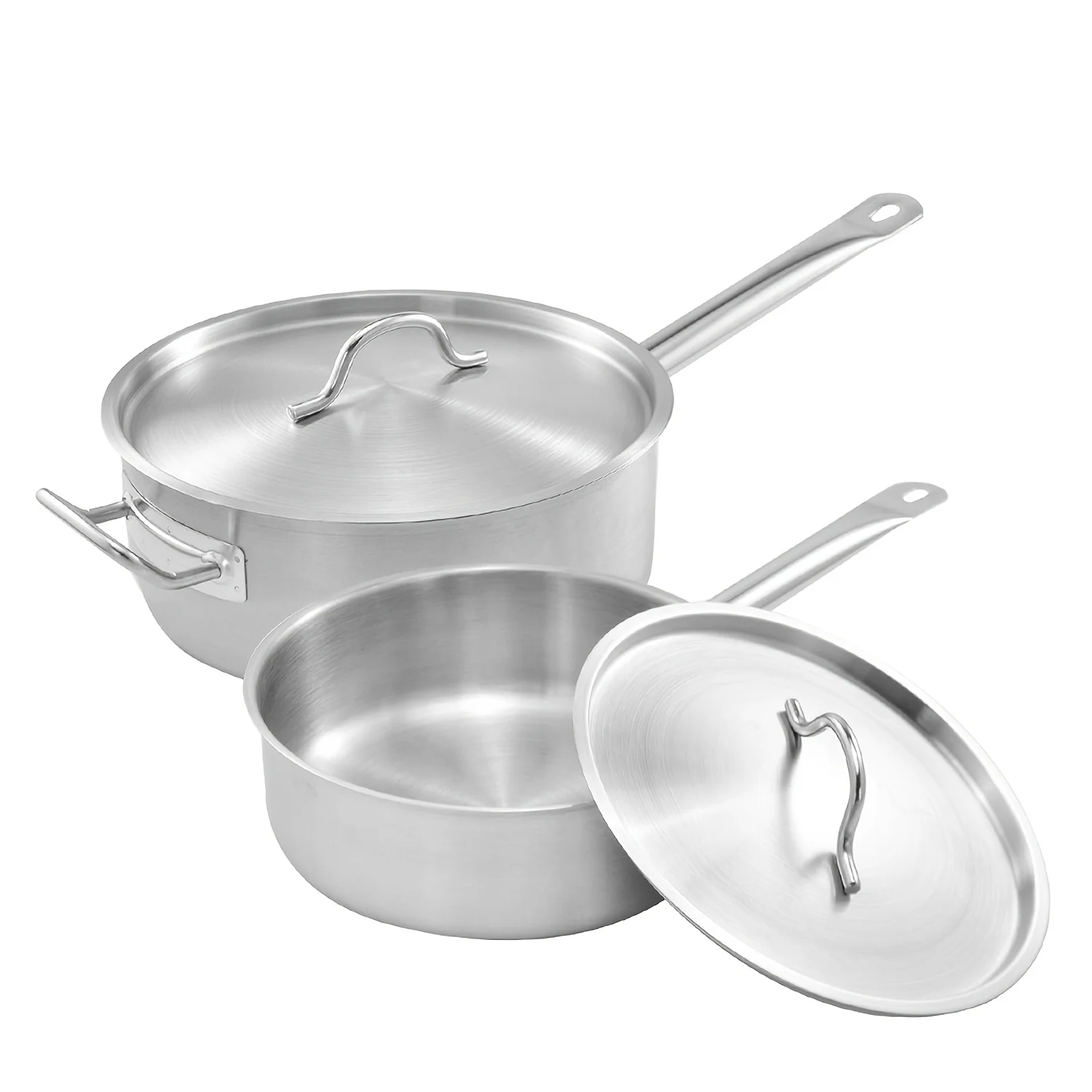 Stainless steel thickened three-layer bottom single-handle frying pan, steel lid, suitable for induction cookers and gas stoves
Stainless steel thickened three-layer bottom single-handle frying pan, steel lid, suitable for induction cookers and gas stoves