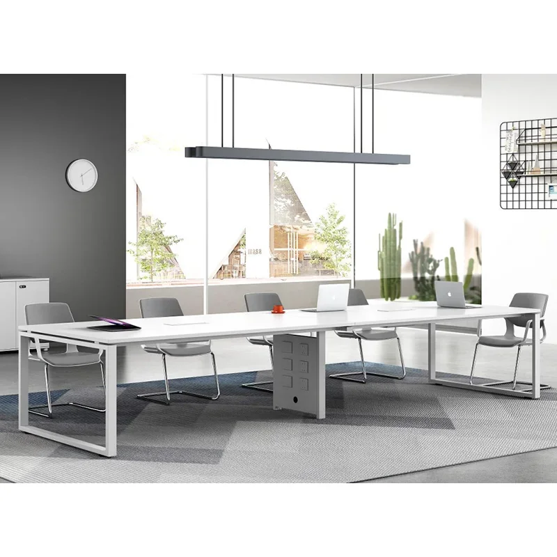 Wholesale low-cost modern wooden conference table set with E0 grade particle board and iron legs
Wholesale low-cost modern wooden conference table set with E0 grade particle board and iron legs