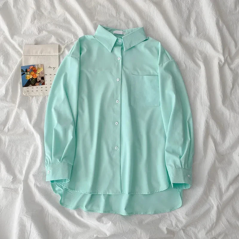 2024 Women Chic Green Oversized Long Autumn Shirts Solid Single Button Casual Blouses Long Sleeve Elegant Mujer Tops
2024 Women Chic Green Oversized Long Autumn Shirts Solid Single Button Casual Blouses Long Sleeve Elegant Mujer Tops