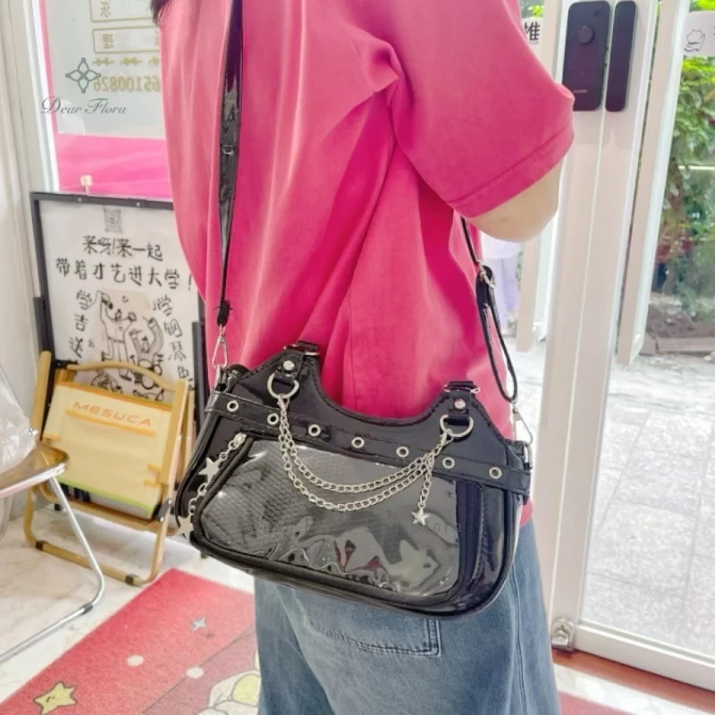 Y2k Fashion Women Shoulder Bag Cute Sweet Ita Bag Lolita Girls Transparent Pocket DIY Display Handbag Fashion Underarm Bag Purse
Y2k Fashion Women Shoulder Bag Cute Sweet Ita Bag Lolita Girls Transparent Pocket DIY Display Handbag Fashion Underarm Bag Purse