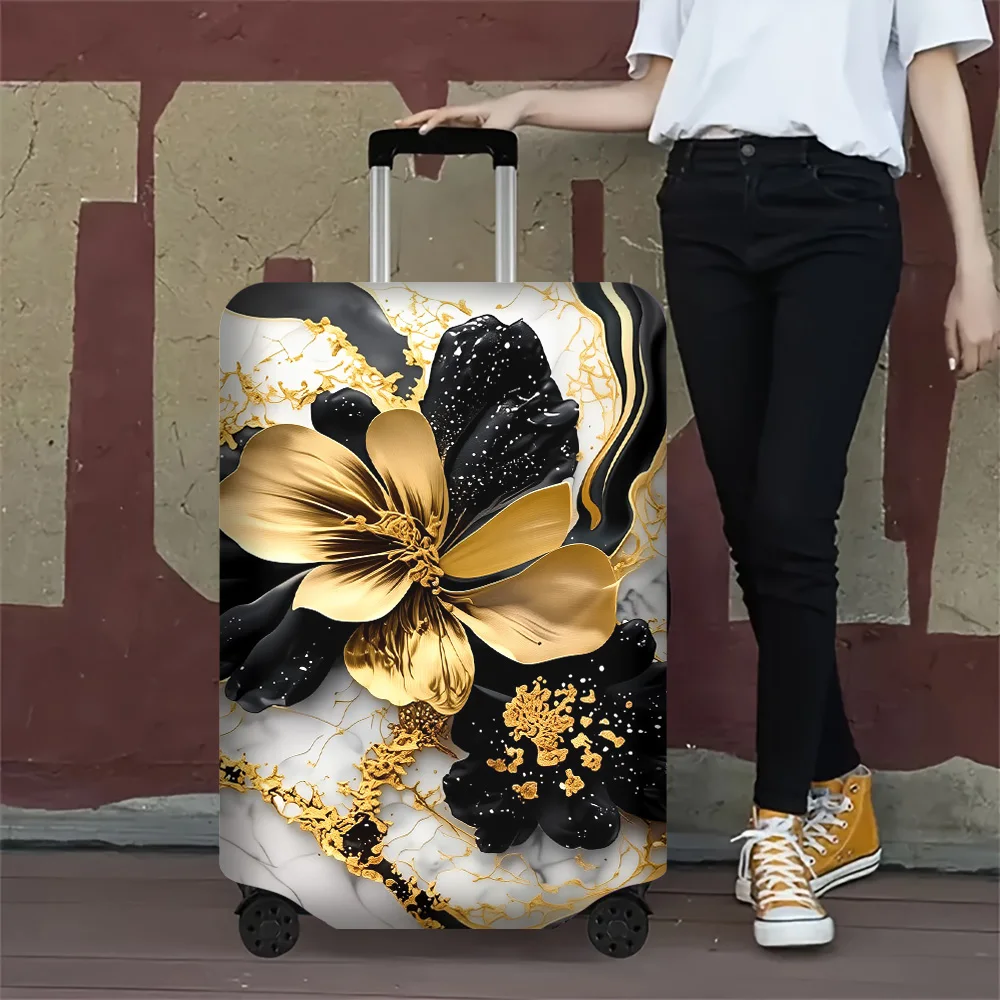 1PC Gold Floral Print Luggage Cover for luggage sizes 18-32 inches; dust and elastic travel accessories to effectively protect y
1PC Gold Floral Print Luggage Cover for luggage sizes 18-32 inches; dust and elastic travel accessories to effectively protect y