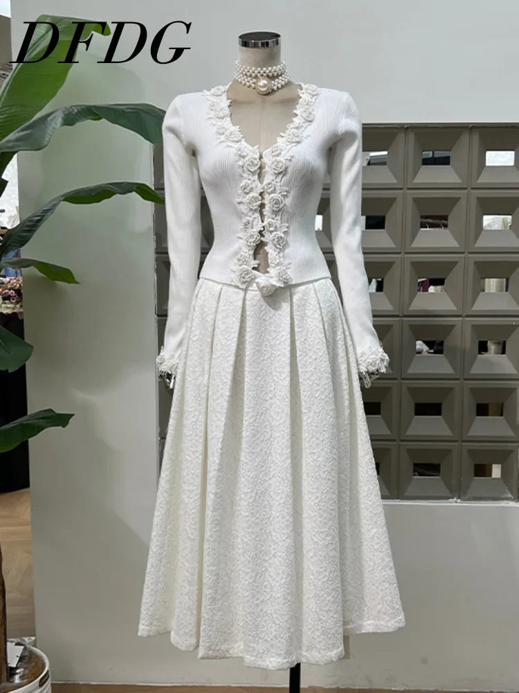 DFDG женский минималистичный эластичный вязаный кардиган с v-образным вырезом, юбка-бретелька с бисером, комплект из тюля, многослойный дизайнерский комплект весны и лета 2023 г.
DFDG женский минималистичный эластичный вязаный кардиган с v-образным вырезом, юбка-бретелька с бисером, комплект из тюля, многослойный дизайнерский комплект весны и лета 2023 г.