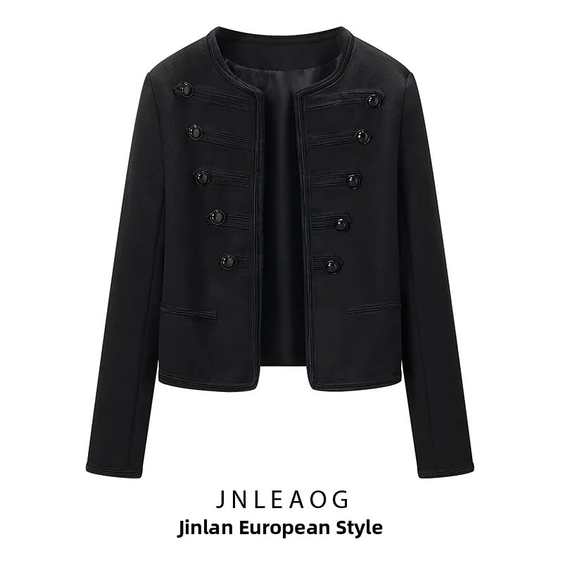 JNLEAOG Women's Fashionable round Neck Button Decorated Short Jacket Summer New Style Versatile Quality Polyester Long Sleeve
JNLEAOG Women's Fashionable round Neck Button Decorated Short Jacket Summer New Style Versatile Quality Polyester Long Sleeve
