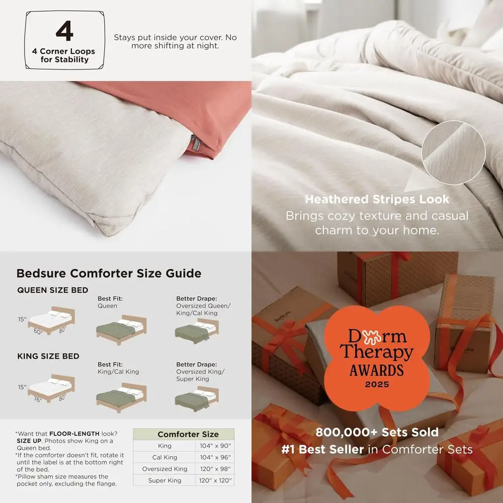 Beige Oversized Queen Comforter Set - Soft All-Season Bedding, 3-Piece Set with 2 Pillow Shams
Beige Oversized Queen Comforter Set - Soft All-Season Bedding, 3-Piece Set with 2 Pillow Shams