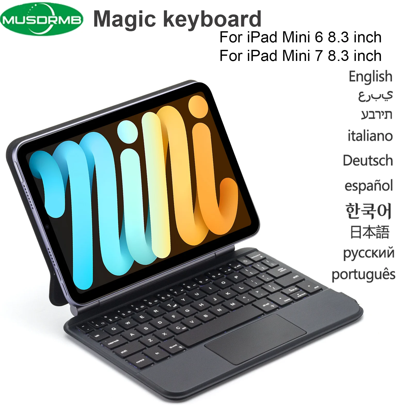 Magic keyboard for iPad Mini 7 A17 Pro 7th Generation Mini 6 6th Generation 8.3-inch Smart Folio Case Trackpad Keyboard
Magic keyboard for iPad Mini 7 A17 Pro 7th Generation Mini 6 6th Generation 8.3-inch Smart Folio Case Trackpad Keyboard