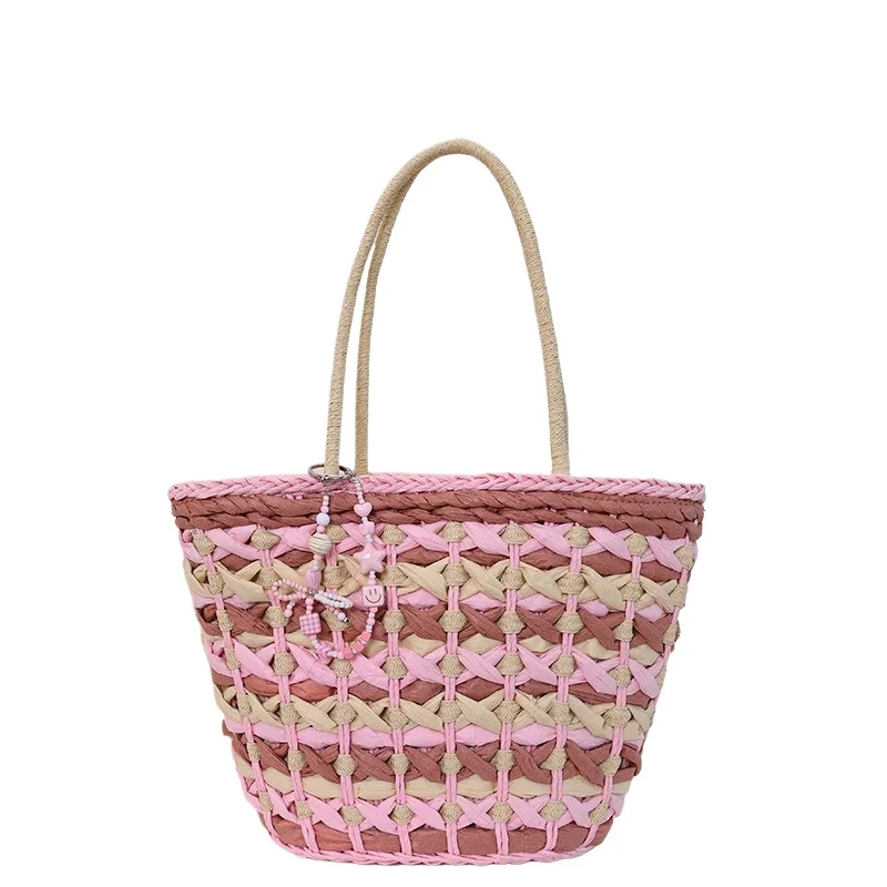 Women's Large Capacity Straw Tote Bag Color Block Beach Vacation Woven Handbag Boho Summer Resort Travel
Women's Large Capacity Straw Tote Bag Color Block Beach Vacation Woven Handbag Boho Summer Resort Travel