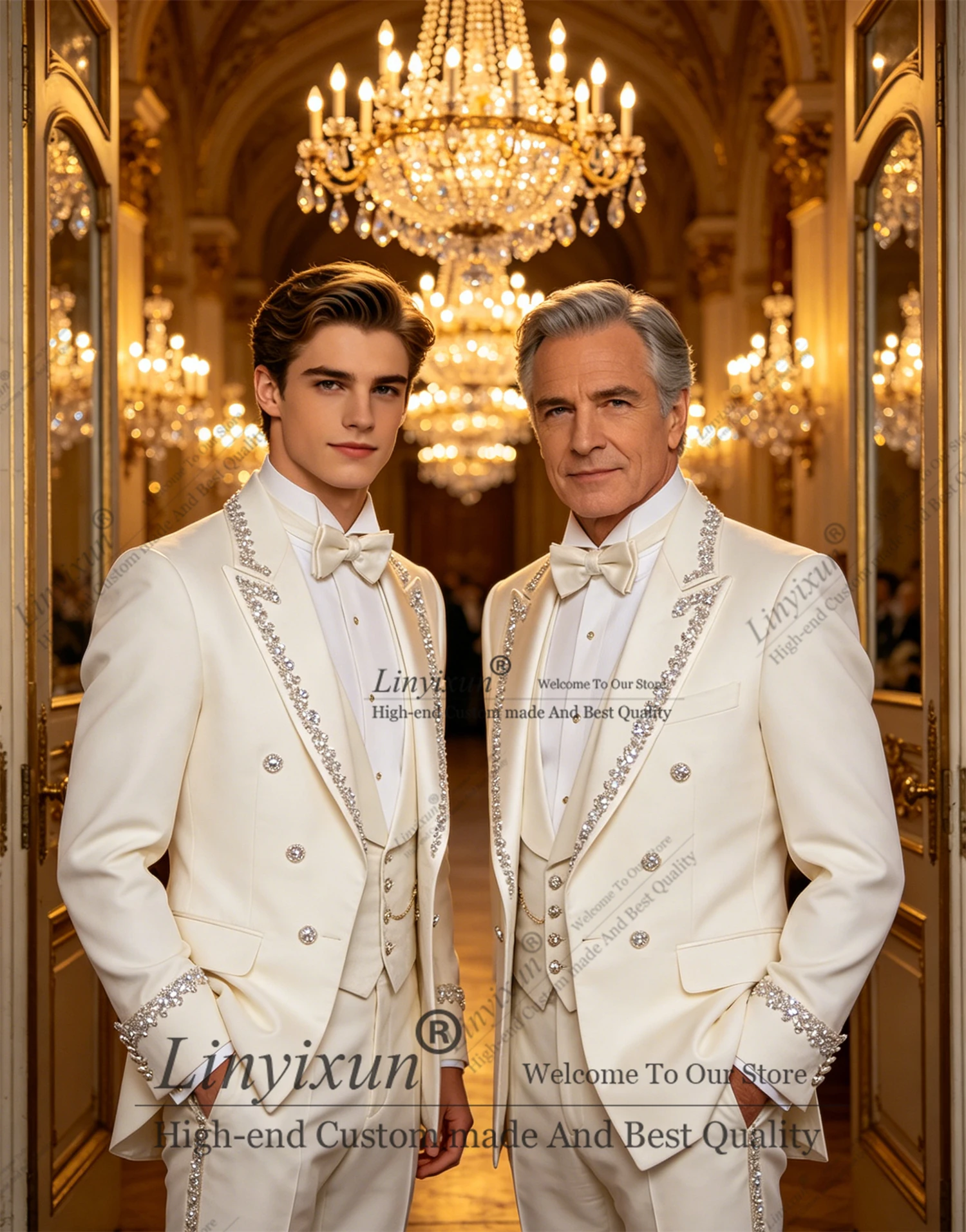 Shiny Beading Men Suit Peak Lapel Blazer 3 Piece Elegant Wedding Groom Tuxedo Formal Suit Customized men's suits and separates
Shiny Beading Men Suit Peak Lapel Blazer 3 Piece Elegant Wedding Groom Tuxedo Formal Suit Customized men's suits and separates