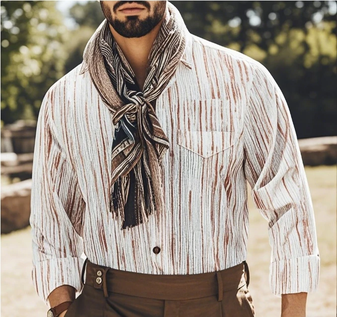 2025 New American Retro Tie Dye Men's Long Sleeved Shirt Trend Striped Casual Top Personalized Pocket Design Shirt
2025 New American Retro Tie Dye Men's Long Sleeved Shirt Trend Striped Casual Top Personalized Pocket Design Shirt