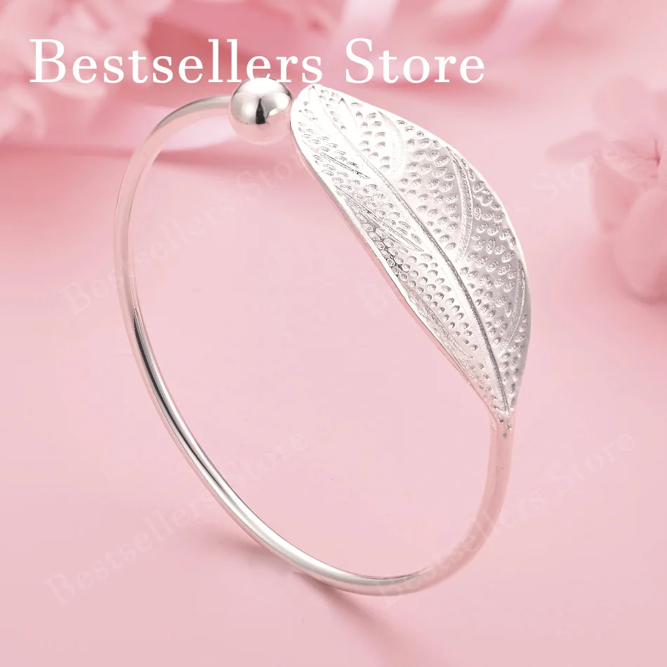 Elegant 925 Sterling Silver Delicate Feather Open Bracelet Women's Fashion Wedding Party Jewelry
Elegant 925 Sterling Silver Delicate Feather Open Bracelet Women's Fashion Wedding Party Jewelry