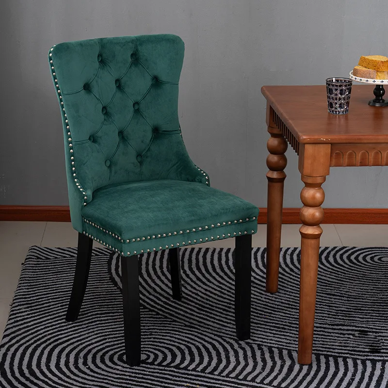 American light luxury premium soft bag buckle solid wood dining chair French hotel flannel box Nordic restaurant chair
American light luxury premium soft bag buckle solid wood dining chair French hotel flannel box Nordic restaurant chair