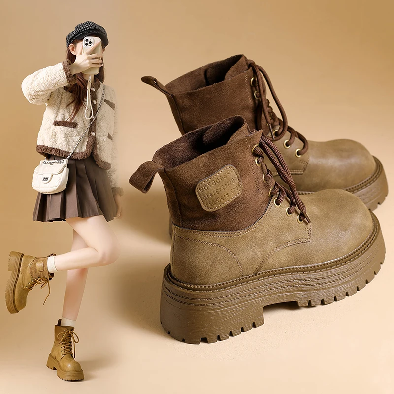 Ботинки на платформе с толстой подошвой, рабочие ботинки Mallard, универсальные и стильные короткие ботинки, трендовая модель 8502
Ботинки на платформе с толстой подошвой, рабочие ботинки Mallard, универсальные и стильные короткие ботинки, трендовая модель 8502