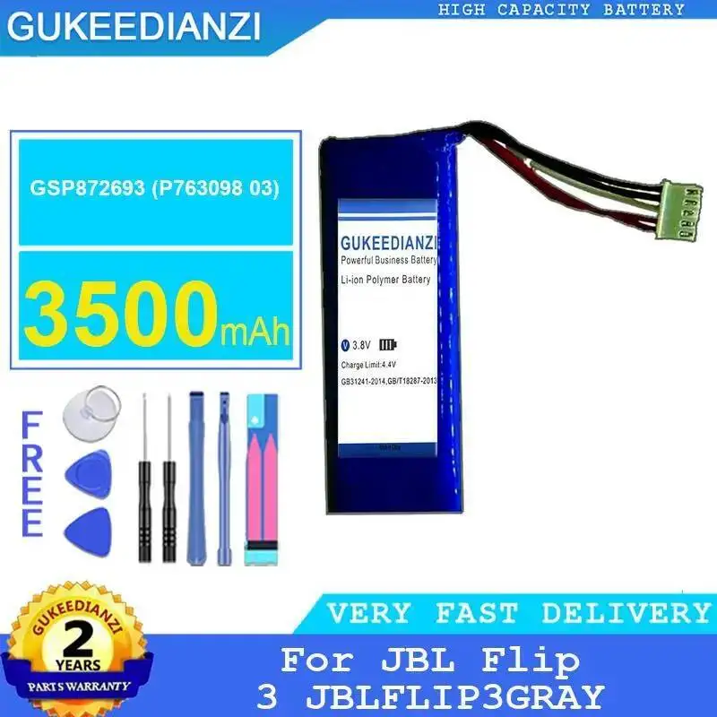 GSP872693 P763098 03 For Jbl Flip 3 JBLFLIP3GRAY Lightweight 3500Mah Speaker Battery
GSP872693 P763098 03 For Jbl Flip 3 JBLFLIP3GRAY Lightweight 3500Mah Speaker Battery