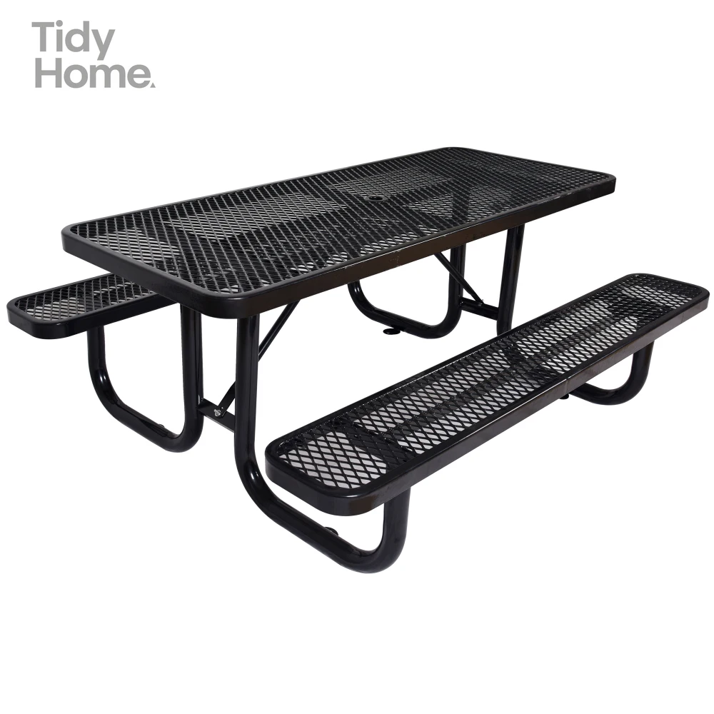 Rectangular Outdoor Steel Picnic Table, 6 ft, BLACK with umbrella pole, outdoor table, camping, thermoplastic steel picnic table
Rectangular Outdoor Steel Picnic Table, 6 ft, BLACK with umbrella pole, outdoor table, camping, thermoplastic steel picnic table