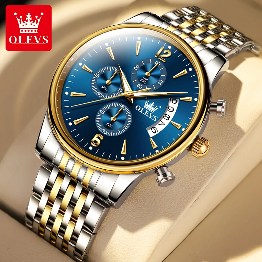 Original OLEVS Luxury Top Brand Quartz Watch for Men Stainless Steel Man Pilot Chronograph Waterproof Multi-function Wristwatch
Original OLEVS Luxury Top Brand Quartz Watch for Men Stainless Steel Man Pilot Chronograph Waterproof Multi-function Wristwatch