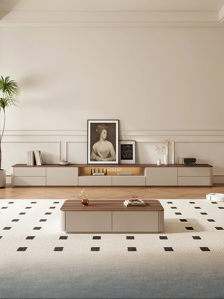 Floor TV Cabinet Living Room Household Small Apartment Solid Wood Coffee Table Walnut Combination French Cream Wind TV Cabinet
Floor TV Cabinet Living Room Household Small Apartment Solid Wood Coffee Table Walnut Combination French Cream Wind TV Cabinet