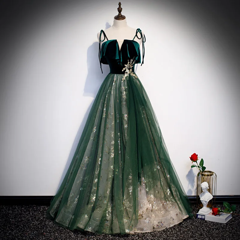 Outdoor Daily Party Evening Dress 2025 New Banquet Strap Style Long Dress Ink Green Dreamy Forest Performance Choral Dress
Outdoor Daily Party Evening Dress 2025 New Banquet Strap Style Long Dress Ink Green Dreamy Forest Performance Choral Dress