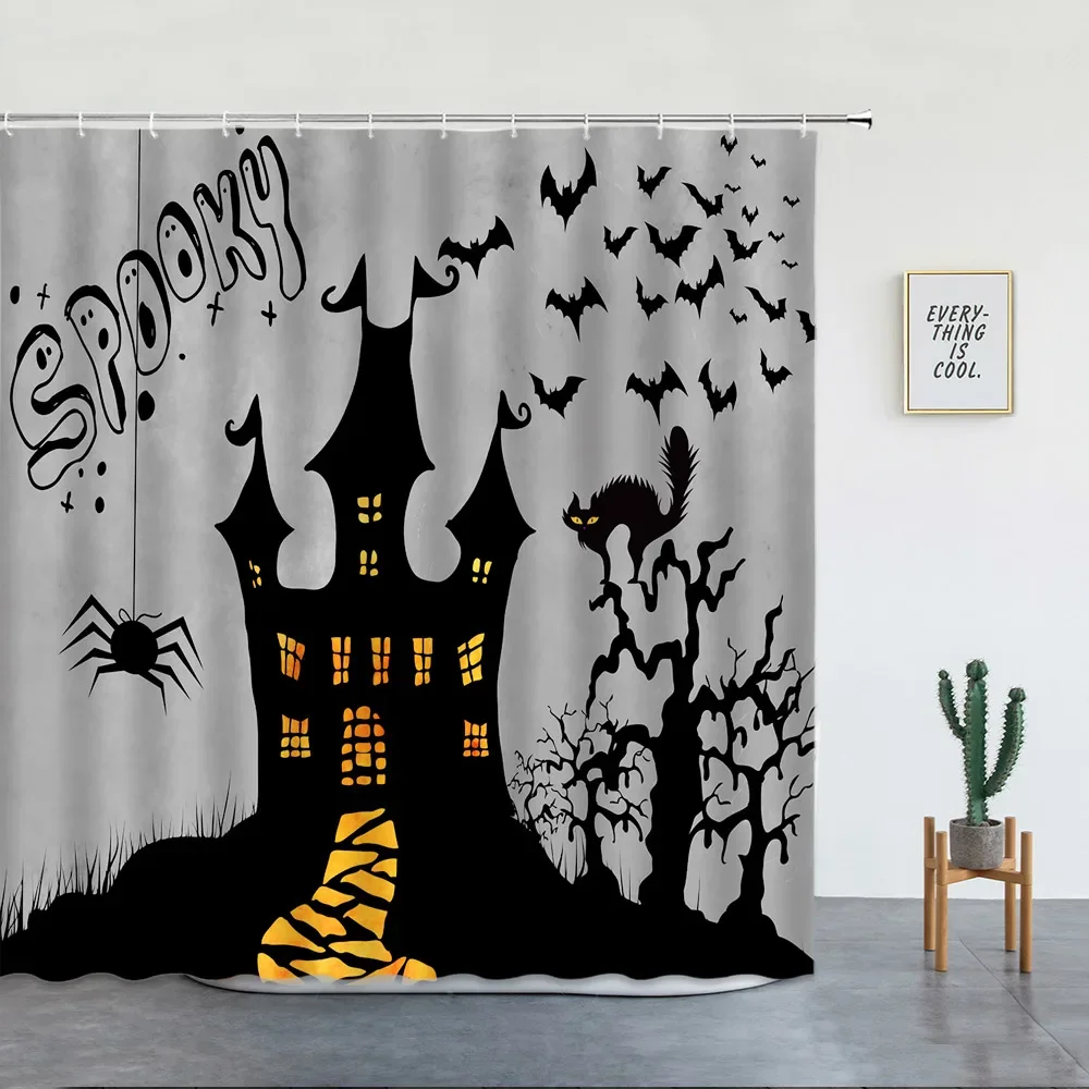 Halloween Skeleton Pumpkin Shower Curtain Home Decor Horror Witch Castle Forest Waterproof Polyester Fabric Bathroom Curtain
Halloween Skeleton Pumpkin Shower Curtain Home Decor Horror Witch Castle Forest Waterproof Polyester Fabric Bathroom Curtain