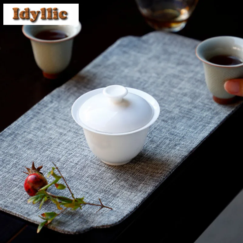 150 мл Роскошная чайная чаша Mutton Fat Jade Gaiwan без горячего чая, чайная чаша с крышкой, комплект крышки, чаша для заваривания чая, подарок для чайной церемонии
150 мл Роскошная чайная чаша Mutton Fat Jade Gaiwan без горячего чая, чайная чаша с крышкой, комплект крышки, чаша для заваривания чая, подарок для чайной церемонии