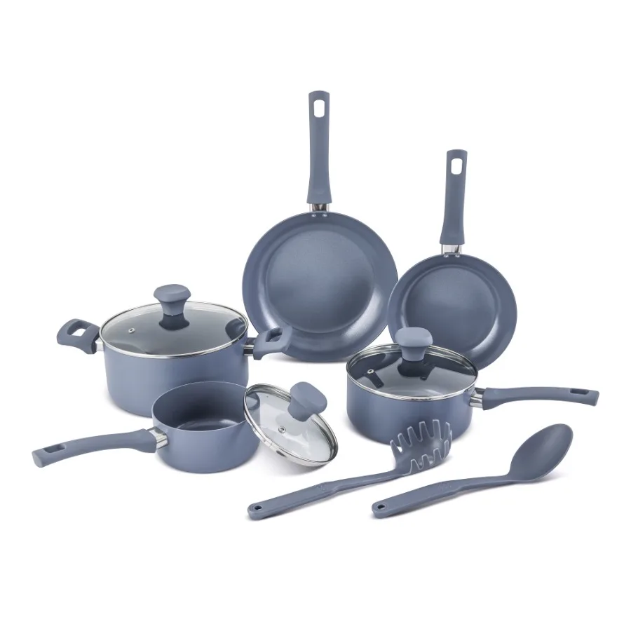 10-Piece Ceramic Non-Stick Cookware Set - Blue
10-Piece Ceramic Non-Stick Cookware Set - Blue