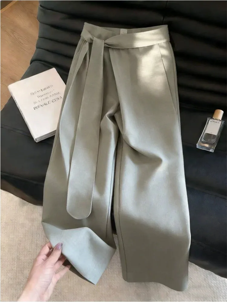 Light Grey Wide Leg Pants Women's Summer 2026 Minimalist Style High Waist Belted Loose Slimming Casual Trousers
Light Grey Wide Leg Pants Women's Summer 2026 Minimalist Style High Waist Belted Loose Slimming Casual Trousers