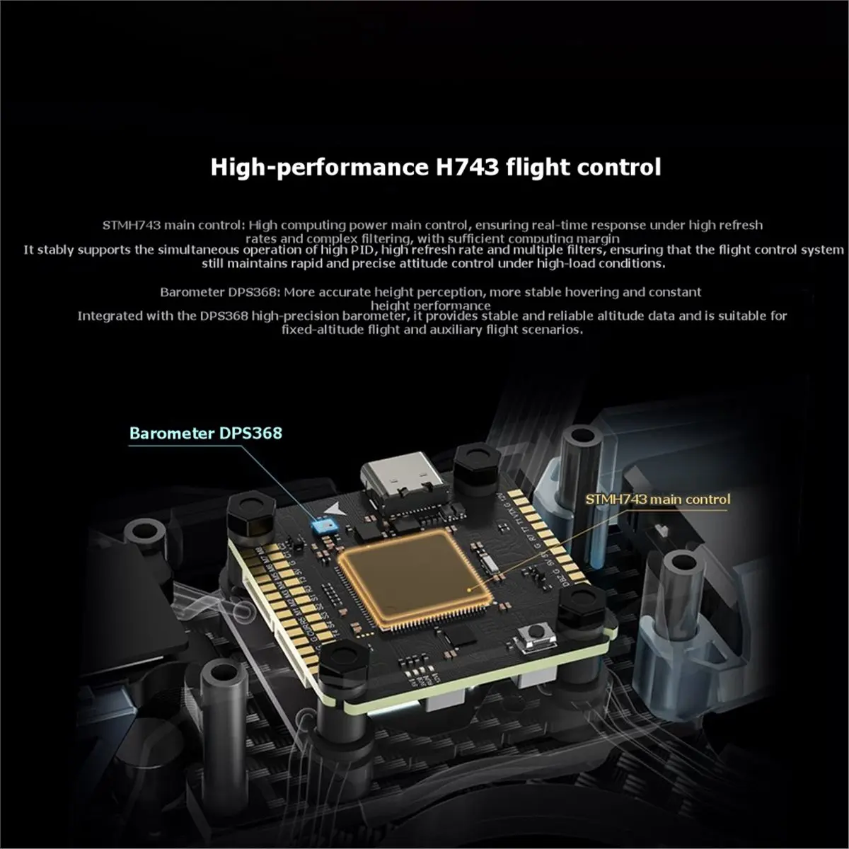 H743 PRO FLIGHT CONTROLLER STM32H743 480Mhz -42688 Gyro DUAL GYROSCOPE BEC for Manta 5 SE V2 RC Drone
H743 PRO FLIGHT CONTROLLER STM32H743 480Mhz -42688 Gyro DUAL GYROSCOPE BEC for Manta 5 SE V2 RC Drone