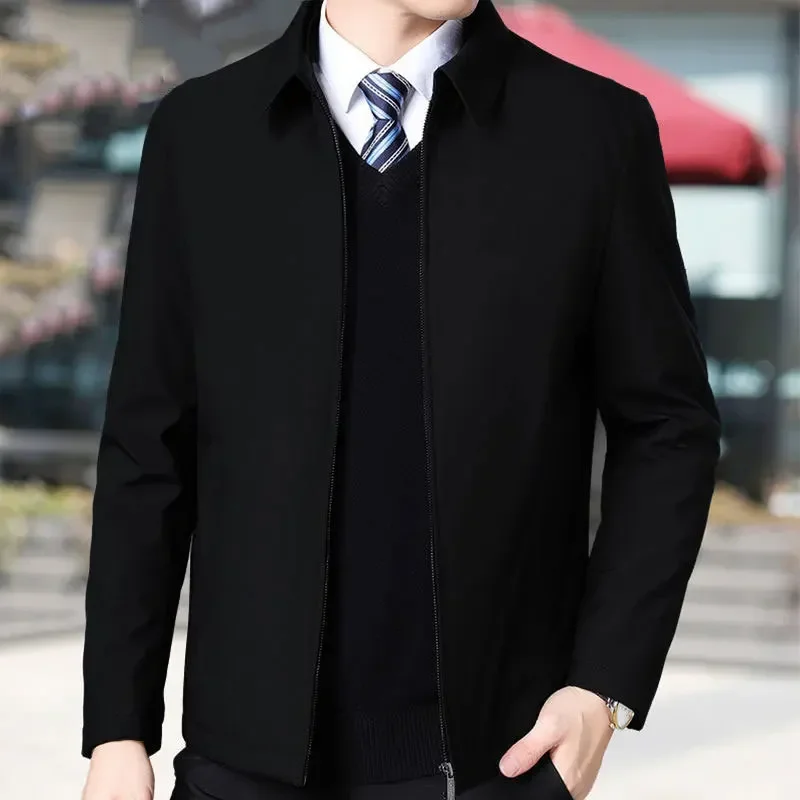 Spring Autumn Men Casual Jackets Turndown Collar Zipper Classic Man Office Business Outerwear Male Outerwear Business Jacket
Spring Autumn Men Casual Jackets Turndown Collar Zipper Classic Man Office Business Outerwear Male Outerwear Business Jacket