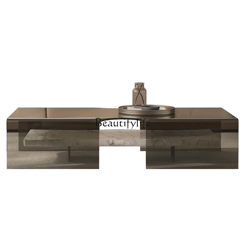 GItalian minimalist natural marble coffee table modern simple living room glass creative coffee table
GItalian minimalist natural marble coffee table modern simple living room glass creative coffee table