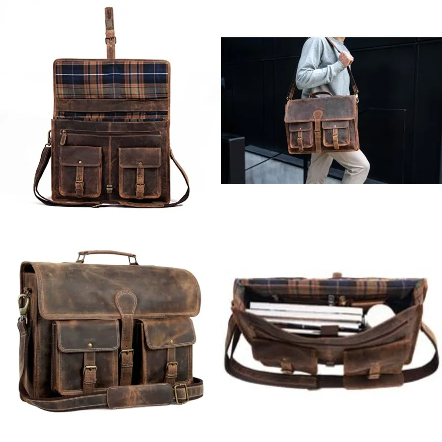 Leather briefcase 18 inch laptop messenger bag for men and women best satchel office bag,This bag measures 18 * 12.5 * 4 inches. It can be used as a briefcase, a laptop crossbody bag or an office backpack.
Leather briefcase 18 inch laptop messenger bag for men and women best satchel office bag,This bag measures 18 * 12.5 * 4 inches. It can be used as a briefcase, a laptop crossbody bag or an office backpack.