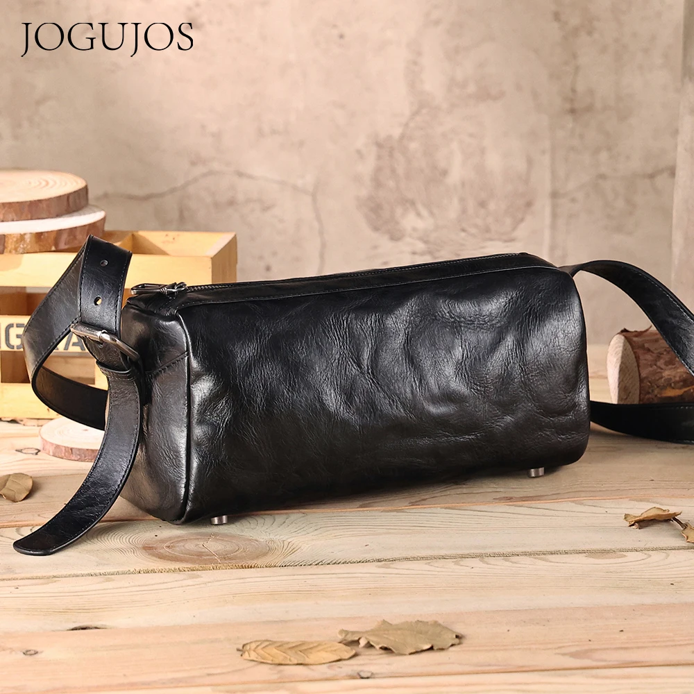 JOGUJOS Genuine Leather Fashion Cylinder Crossbody Bags Casual Travel Shoulder Bag Cowhide Small Messenger Bag Handbag for Men
JOGUJOS Genuine Leather Fashion Cylinder Crossbody Bags Casual Travel Shoulder Bag Cowhide Small Messenger Bag Handbag for Men