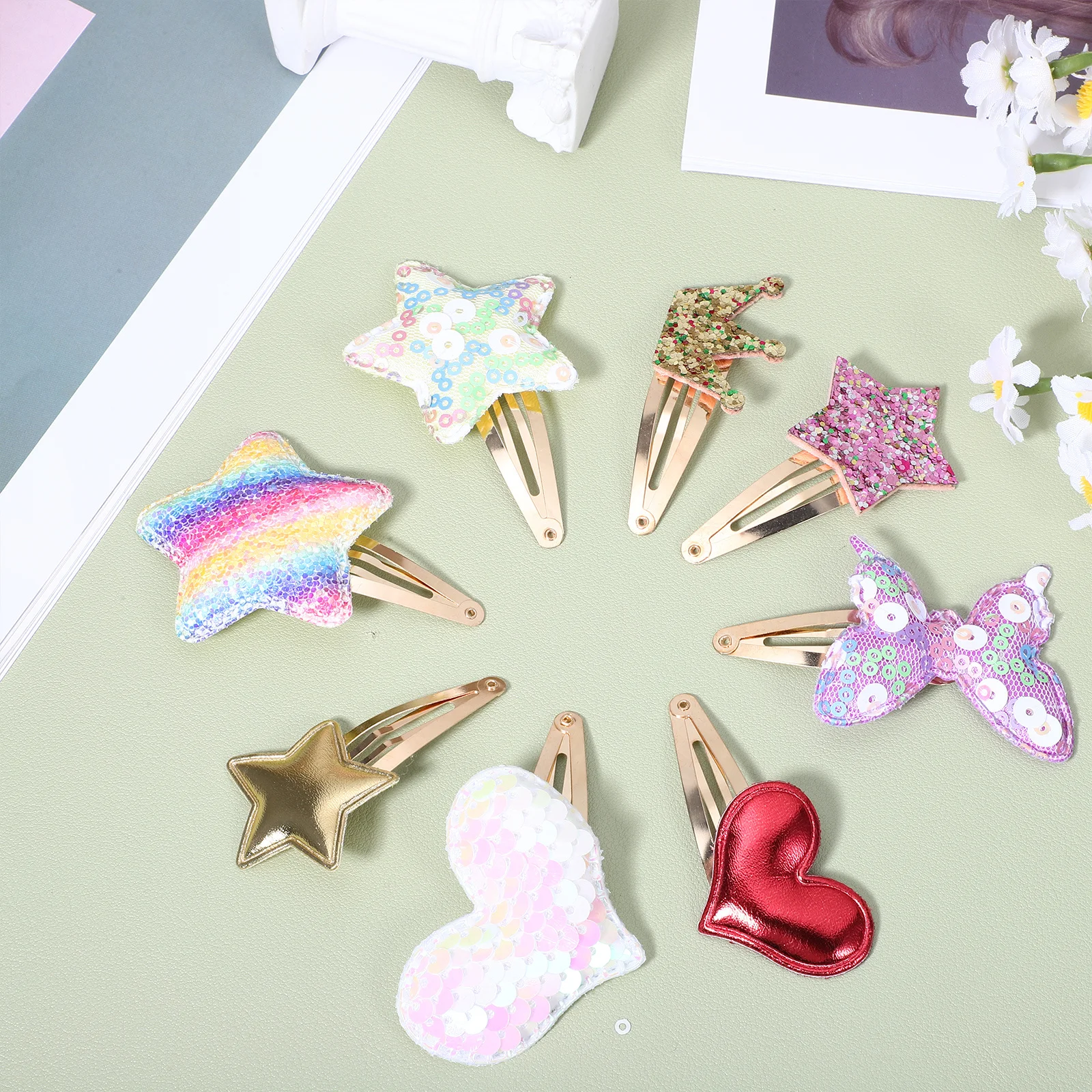 Baby Clips Girls Accessories Star Heart Styles Metal Fabric Barrettes For Kids Toddler Hair Styling Hair Care Tools
Baby Clips Girls Accessories Star Heart Styles Metal Fabric Barrettes For Kids Toddler Hair Styling Hair Care Tools