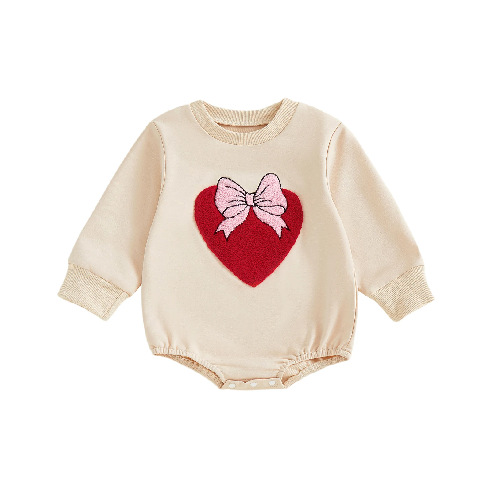 Valentine s Day Baby Girls Rompers Comfortable Long Sleeve Round Neck Heart Bow Embroidery Jumpsuit
Valentine s Day Baby Girls Rompers Comfortable Long Sleeve Round Neck Heart Bow Embroidery Jumpsuit