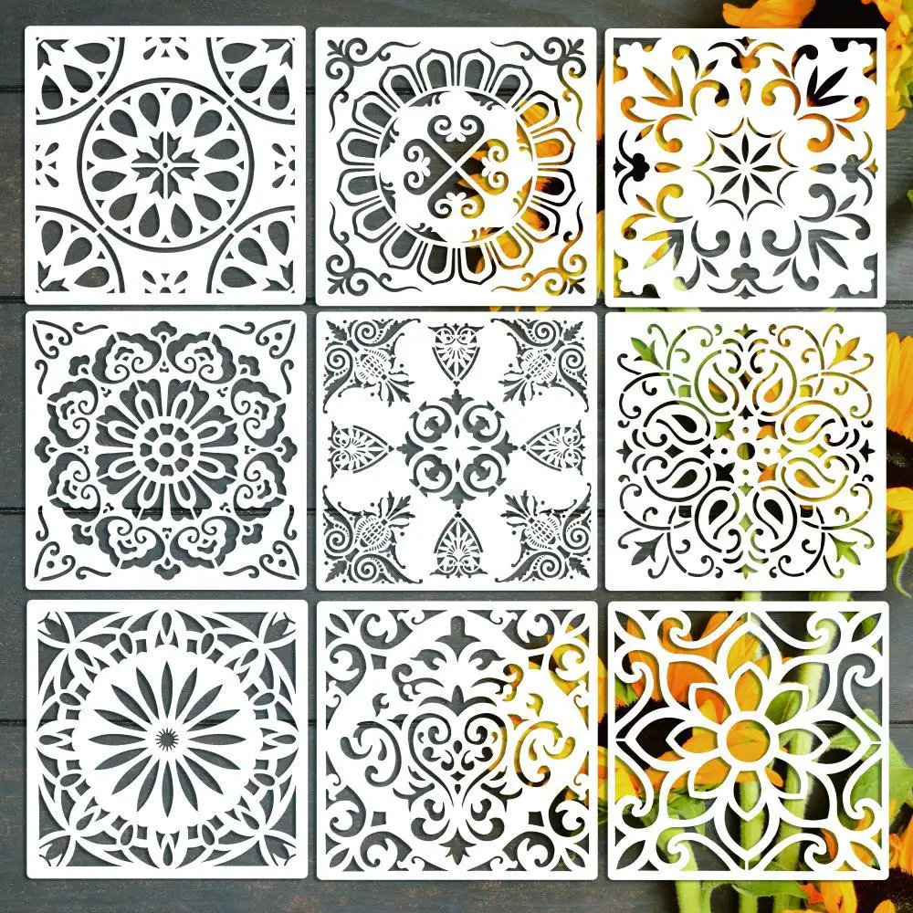 9pcs 30cm DIY Craft Geometry Mandala Stencil for Painting Stencils Stamped Photo Album Embossed Paper Card on Wood, Fabric,wall
9pcs 30cm DIY Craft Geometry Mandala Stencil for Painting Stencils Stamped Photo Album Embossed Paper Card on Wood, Fabric,wall