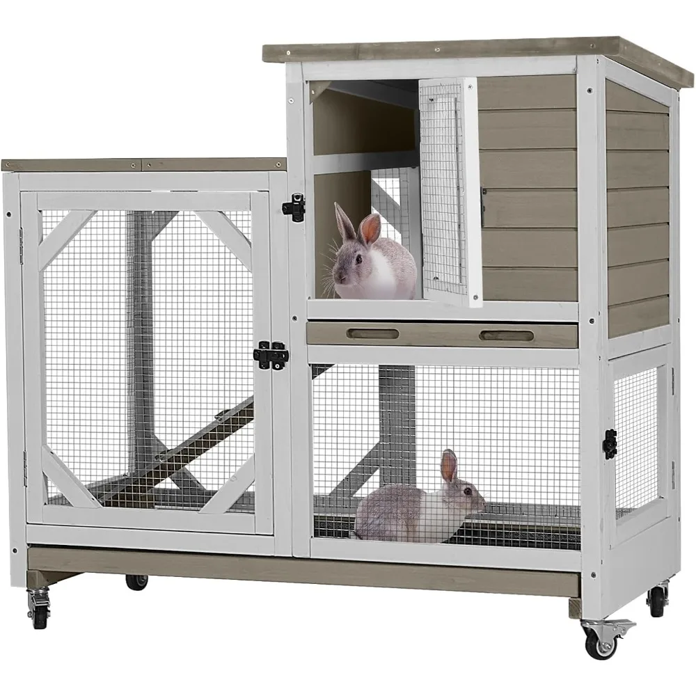 Rabbit Hutch Indoor Mobile Bunny Cage with Run Wooden 2 Story Guinea Pig Cage Outdoor for Small Animals with Wheels,Two Deeper
Rabbit Hutch Indoor Mobile Bunny Cage with Run Wooden 2 Story Guinea Pig Cage Outdoor for Small Animals with Wheels,Two Deeper