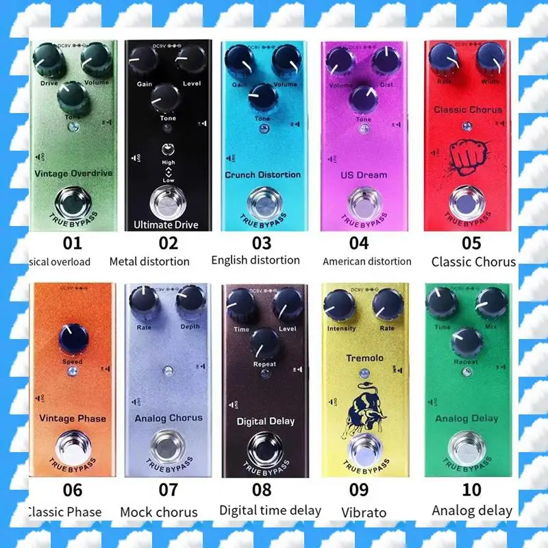Electric Guitar Effects Pedal Vintage Overdrive Fuzz Distortion Analog Delay Ultimate Drive Bass Guitar Pedals Digital Delay
Electric Guitar Effects Pedal Vintage Overdrive Fuzz Distortion Analog Delay Ultimate Drive Bass Guitar Pedals Digital Delay