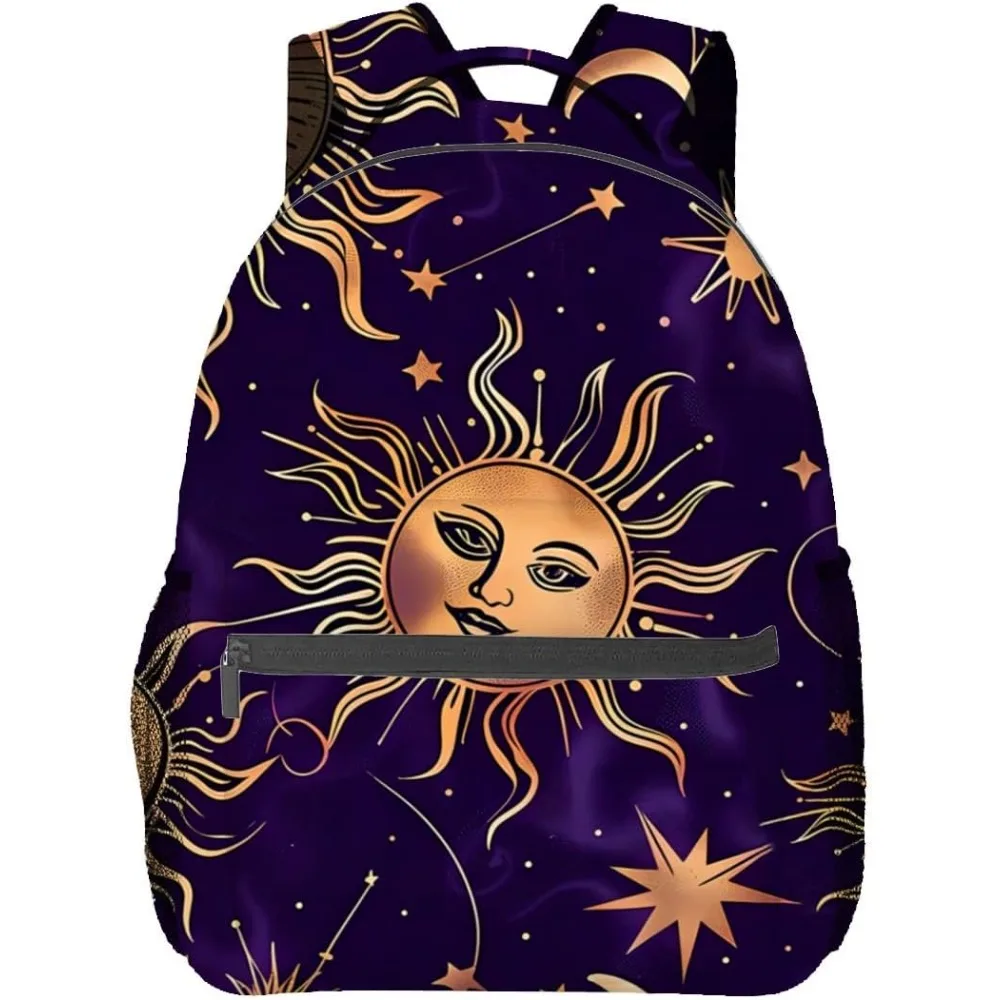 Deep Purple Double - shoulder Backpack with Golden Cosmic Elements like Sun, Stars and Moon, Zipper Pocket Included
Deep Purple Double - shoulder Backpack with Golden Cosmic Elements like Sun, Stars and Moon, Zipper Pocket Included
