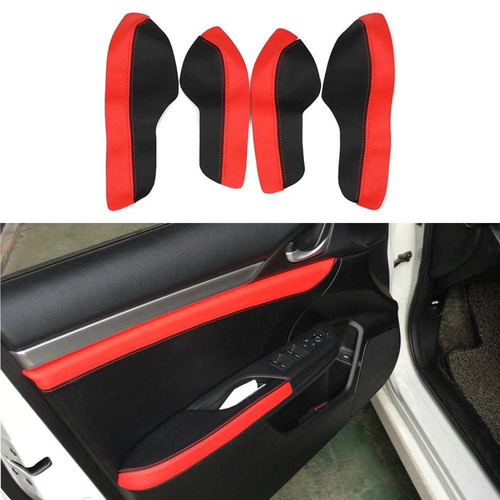 For Honda Civic 10th Gen 2016 2017 Black with Red Edge 4pcs Microfiber Leather Interior Door Handle Panel / Door Armrest Cover
For Honda Civic 10th Gen 2016 2017 Black with Red Edge 4pcs Microfiber Leather Interior Door Handle Panel / Door Armrest Cover