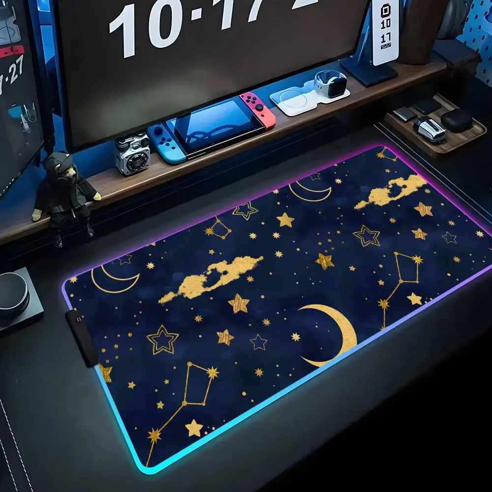 cartoon Starry Sky Moon Mouse Pad RGB Gaming Mousepad Big LED Pad PC Desk Mat Luminous Mouse Pad Large Keyboard Mats Table Rug 
cartoon Starry Sky Moon Mouse Pad RGB Gaming Mousepad Big LED Pad PC Desk Mat Luminous Mouse Pad Large Keyboard Mats Table Rug