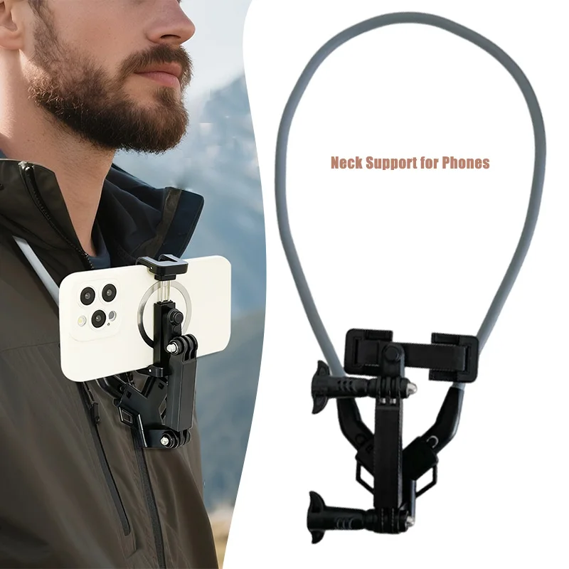 Flexible Metal Silicone Universal Neck Hanging Phone Bracket Clip Type Wearable Neck Mount Supports Fast Horizontal Vertical
Flexible Metal Silicone Universal Neck Hanging Phone Bracket Clip Type Wearable Neck Mount Supports Fast Horizontal Vertical