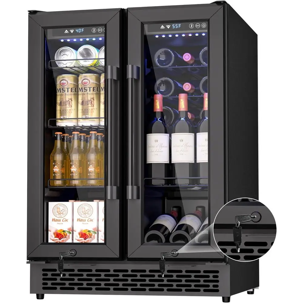 Under Counter Beverage Rerigerator – 160 Can & 20 Bottle acity, Dual Zone Built-In Beverage Cooler with Glass Door and Quiet d C
Under Counter Beverage Rerigerator – 160 Can & 20 Bottle acity, Dual Zone Built-In Beverage Cooler with Glass Door and Quiet d C