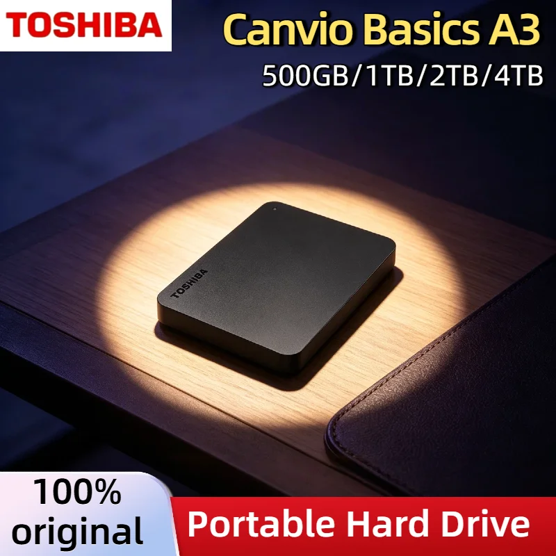 External Hard Drive Toshiba Canvio Basics A3 Portable 500GB 1TB 2TB USB 3.0 Matte Black Pro Ultra Max Fast Backup Storage
External Hard Drive Toshiba Canvio Basics A3 Portable 500GB 1TB 2TB USB 3.0 Matte Black Pro Ultra Max Fast Backup Storage