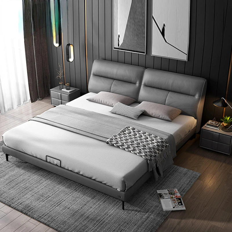 Leather Bed Light Luxury Nordic Modern Minimalist Double Bed Italian Master Bedroom Bed 1.8 M Wedding Soft Bed
Leather Bed Light Luxury Nordic Modern Minimalist Double Bed Italian Master Bedroom Bed 1.8 M Wedding Soft Bed