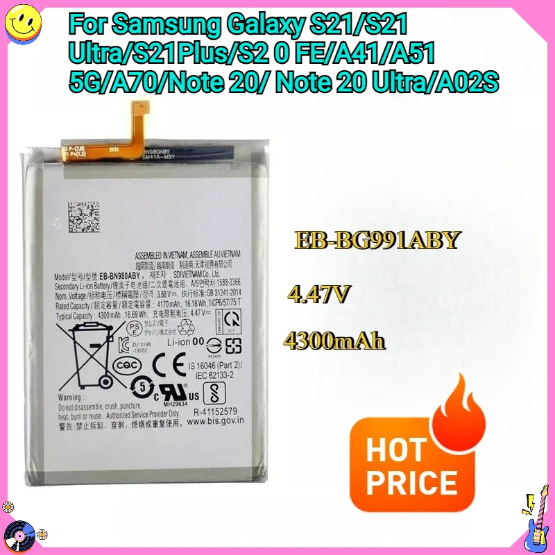 Новый аккумулятор для Samsung Galaxy FE/A41/A51 5G/A70/Note 20/ Note 20 Ultra/A02SS21/S21 Ultra/S21Plus/S20
Новый аккумулятор для Samsung Galaxy FE/A41/A51 5G/A70/Note 20/ Note 20 Ultra/A02SS21/S21 Ultra/S21Plus/S20
