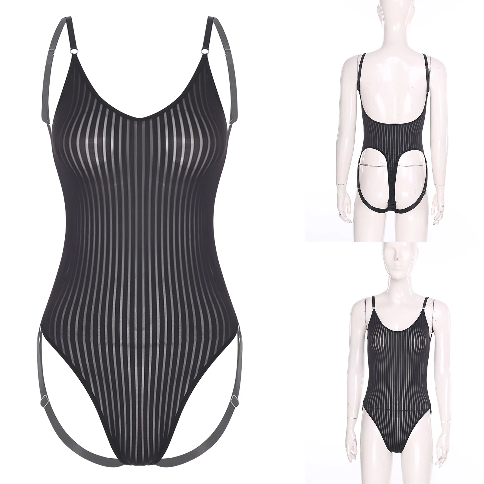 Women Alluring Sheer Mesh Nightwear Teddies Hollow-out T-Back Open Crotch Bodysuit for Erotic Couple's Temptation Nightwear Sets
Women Alluring Sheer Mesh Nightwear Teddies Hollow-out T-Back Open Crotch Bodysuit for Erotic Couple's Temptation Nightwear Sets