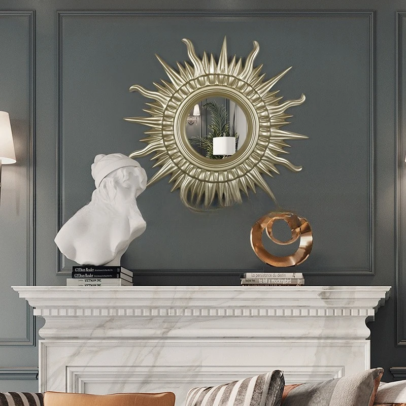 European style sun-shaped fireplace entrance decorative mirror restaurant living room sofa background wall hanging bathroom mirr
European style sun-shaped fireplace entrance decorative mirror restaurant living room sofa background wall hanging bathroom mirr