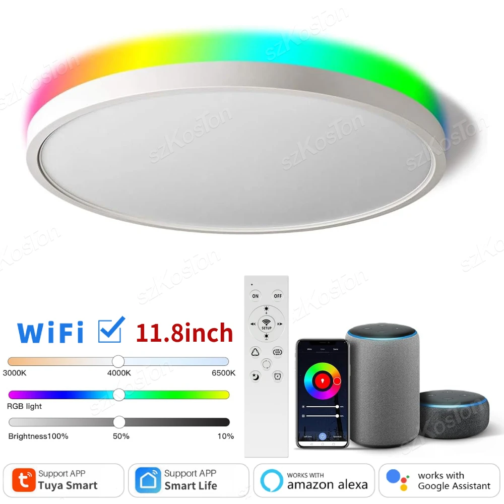 Smart WiFi 24W LED Ceiling lamp RGB Backlight Remote Smart Life APP Voice Control Alexa Google Lights For Home Room Decor Light
Smart WiFi 24W LED Ceiling lamp RGB Backlight Remote Smart Life APP Voice Control Alexa Google Lights For Home Room Decor Light