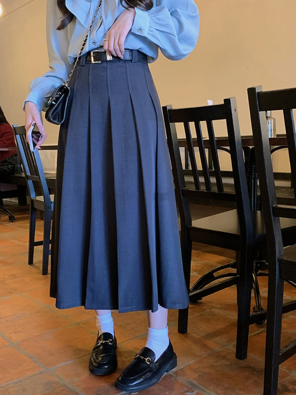 Anli High Waist Faionable Pleated Long Skirt with Belt Gentle Sle Versatile New 2023 Autumn A-Line Midi Skirt
Anli High Waist Faionable Pleated Long Skirt with Belt Gentle Sle Versatile New 2023 Autumn A-Line Midi Skirt